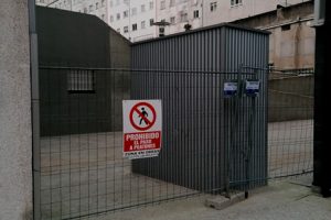 Aspecto actual de la zona, cerrada al paso de peatones