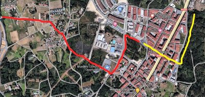 ITINERARIO. ROJO-AMES. AMARILLO-XUNTA.